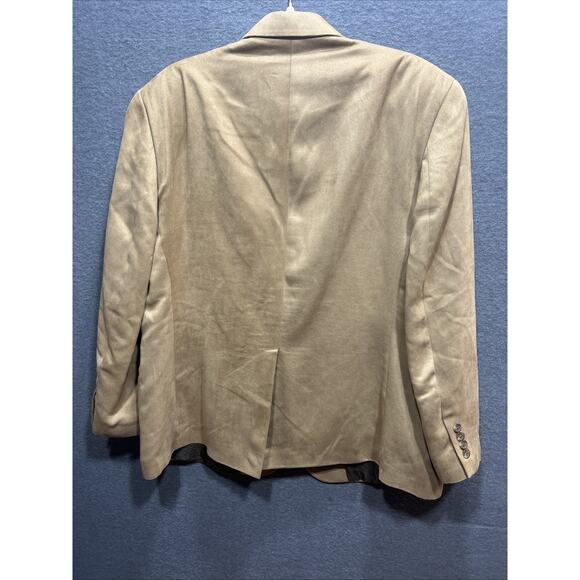 Vintage Lauren Ralph Lauren Sport Jacket Two Button Faux Suede Tan Mens Size 42S - Picture 4 of 12